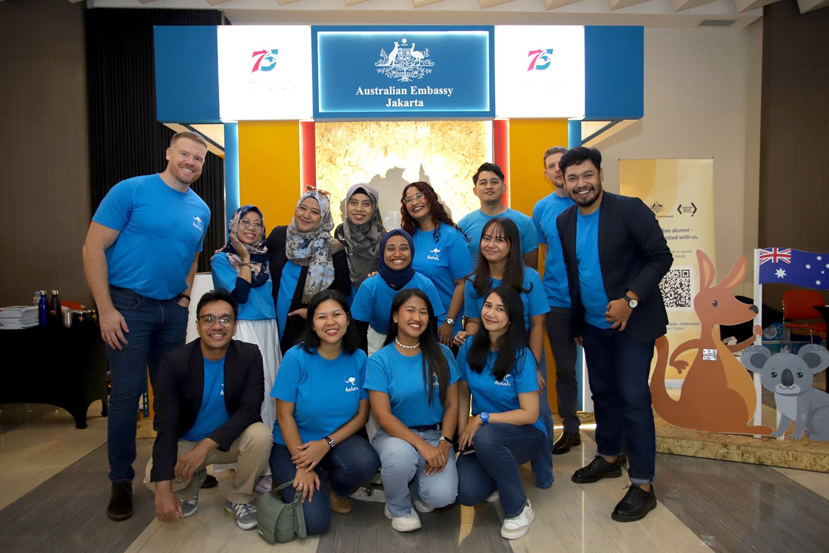 From the afternoon to closing, the enthusiastic AAI and Embassy team at the booth welcomes visitors, sharing information and inviting them to join in the fun with interactive games.