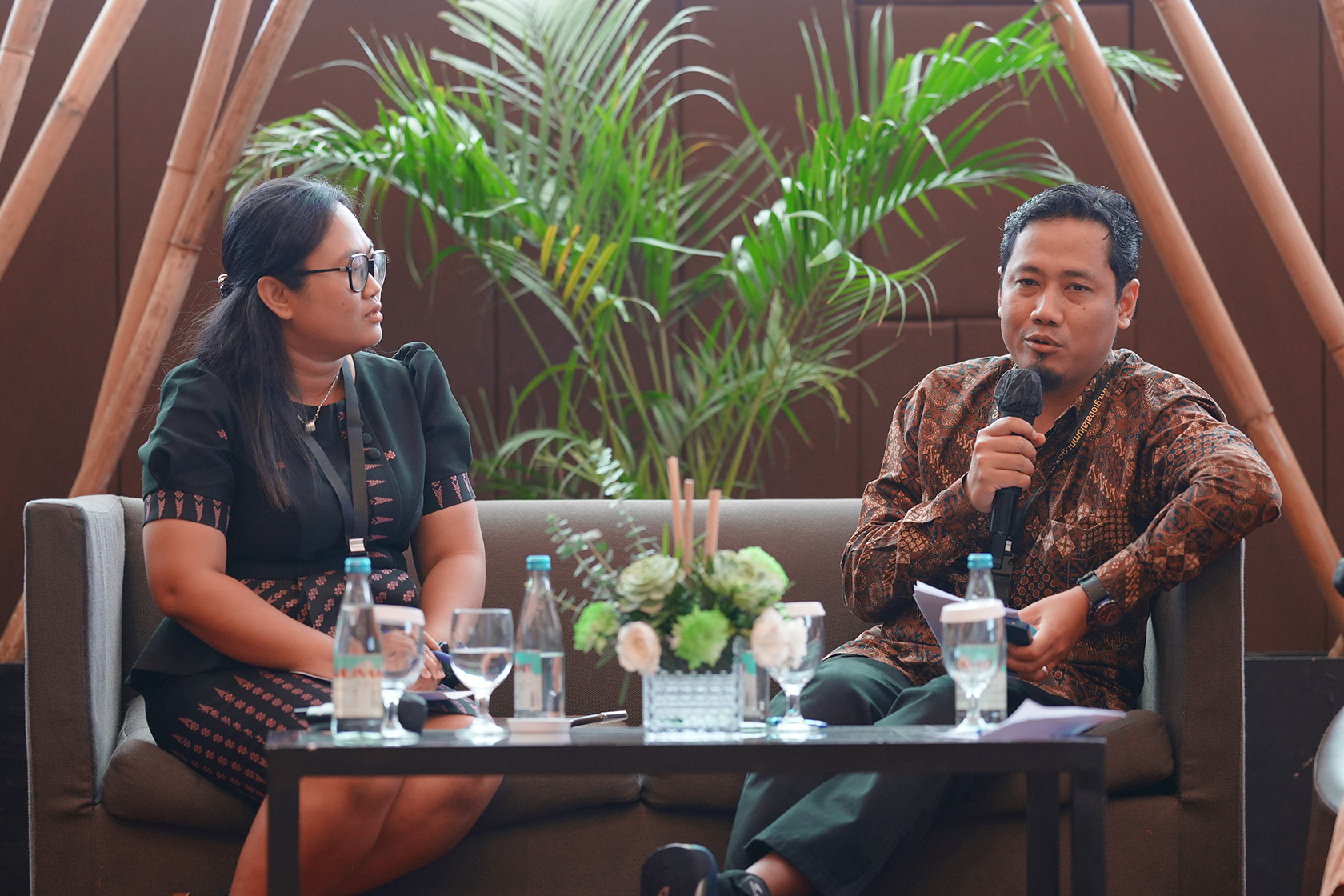 Surya Rahman Muhammad, Executive Director of Humanitarian Forum Indonesia, speaks on the Inclusive Disaster Risk Reduction and Resilience Panel Forum, advocating for a more equitable and resilient future for all.