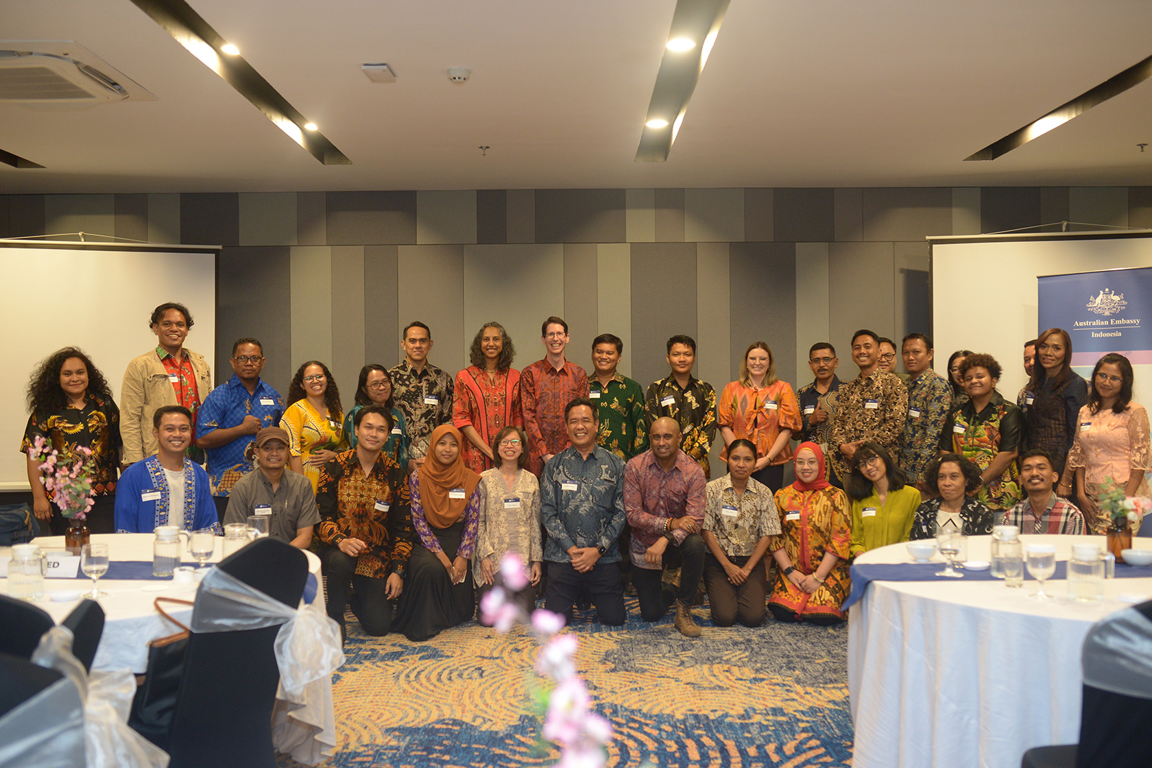 Group photo of participants at the Alumni Networking Dinner in Sorong.