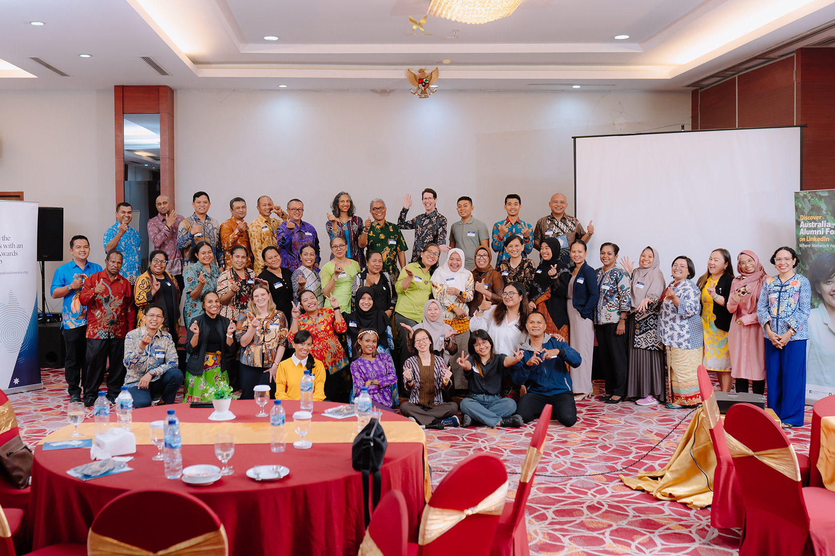 Group photo of participants at the Alumni Networking Dinner in Manokwari.