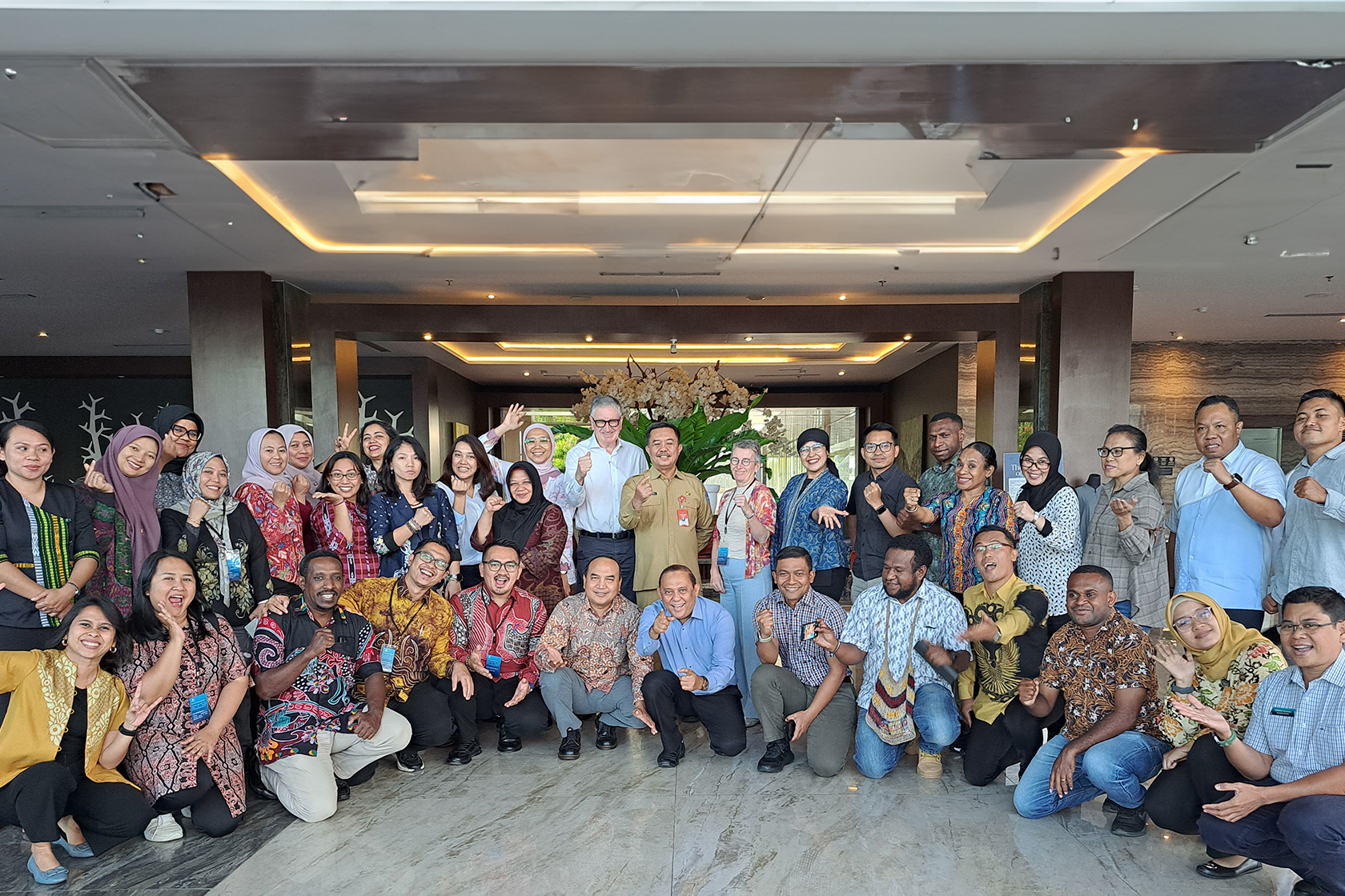 Group photo with Dr Yusharto Huntoyungo, M.Pd., Head of the Domestic Policy Strategy Agency.