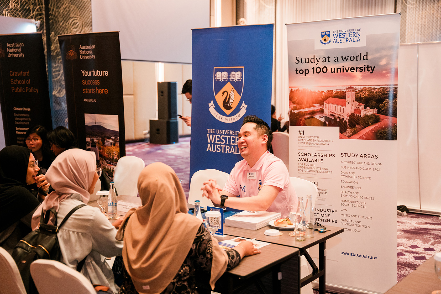 The University Info Day features representatives from various universities in Australia.