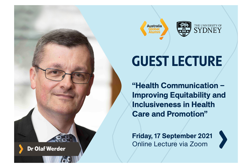 Join us in the Guest Lecture on " Health Communication – Improving Equitability and Inclusiveness in Health Care and Promotion"