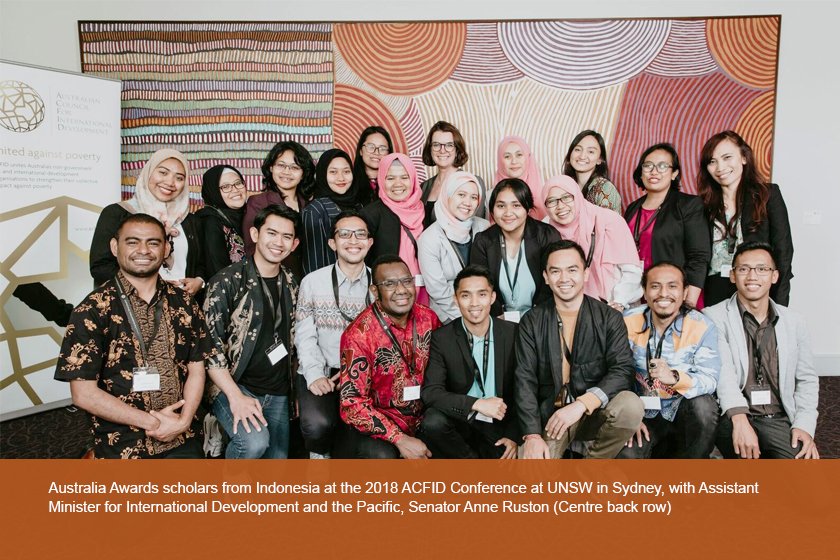 Australia Awards scholars from Indonesia participate in the ACFID Conference