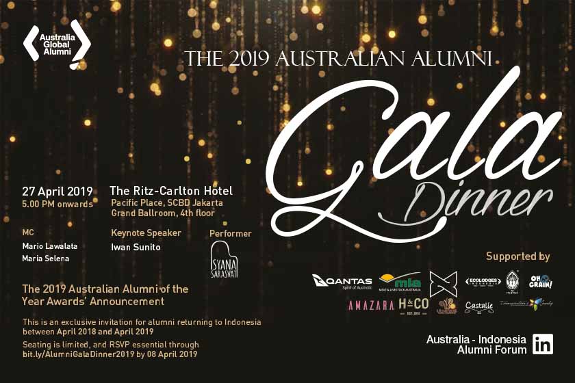 Invitation to attend the 2019 Australian Alumni Gala Dinner
