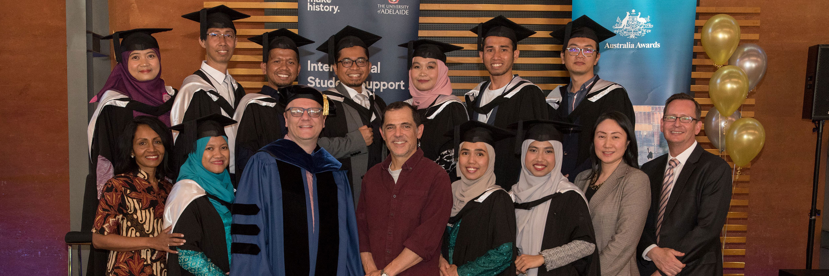 Our Split-Site Masters Program (SSMP) scholars from Indonesia’s Central Bureau of Statistics celebrate graduation at the University of Adelaide. This distinctive scholarship program enables them to spend a year studying at IPB University and another year