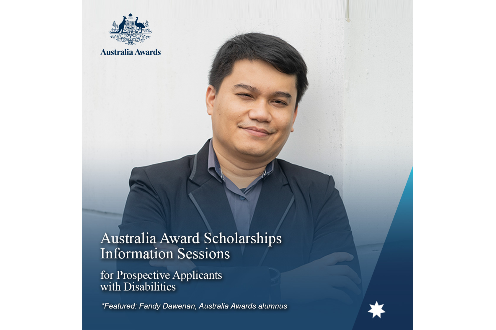 A headshot of Fandy Dawenan, Australia Awards alumnus