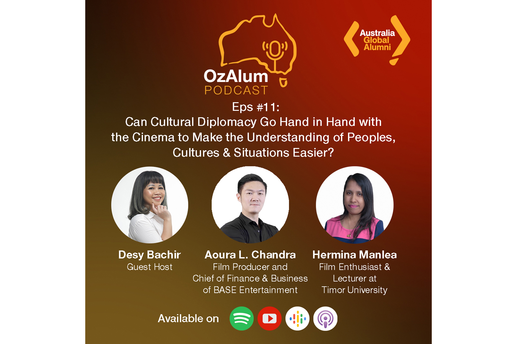 OzAlum Podscast Eps #11: Can Cultural Diplomacy Go Hand in Hand with the Cinema to Make the Understanding of Peoples, Cultures and Situations Easier?